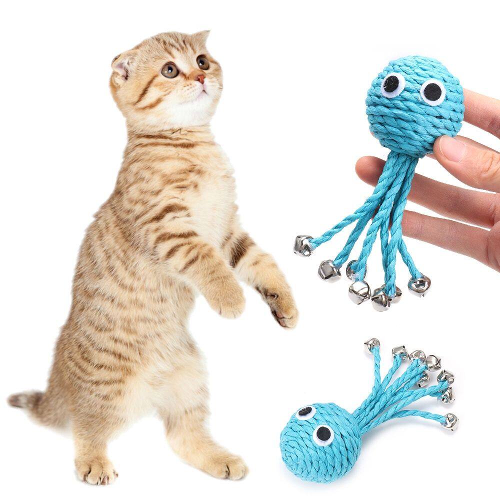 cat toy octopus with bell