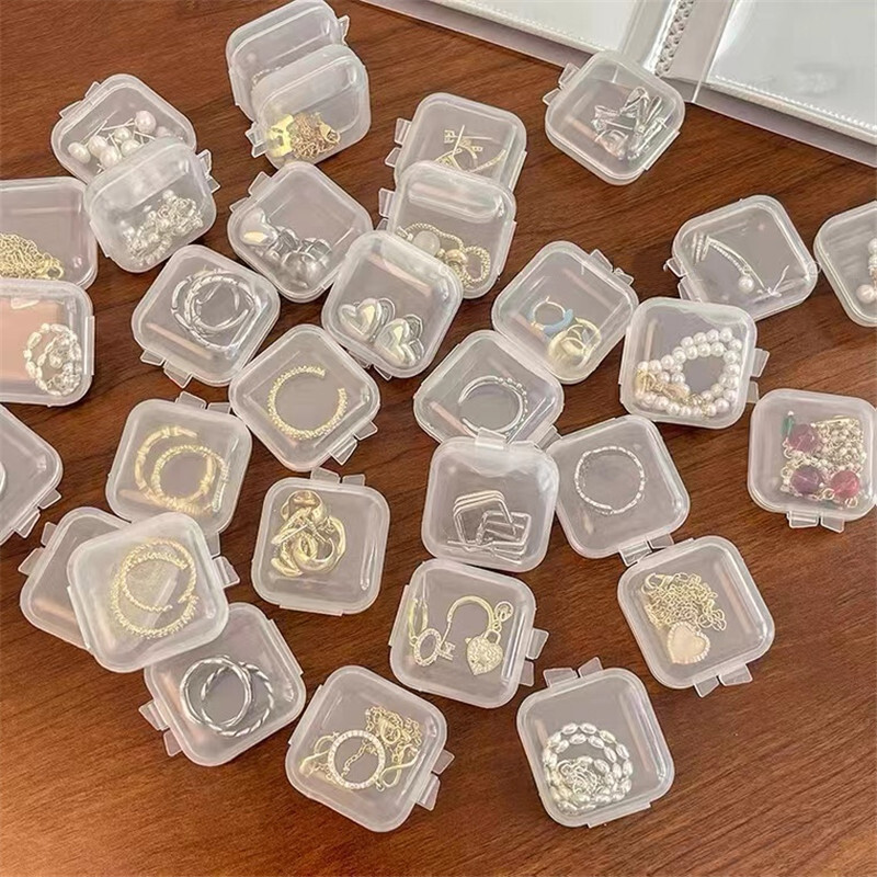 10 Hộp Nhỏ Hộp Nhựa Trong Suốt Hình Vuông Hộp Đựng Trang Sức Hộp Đựng Hoàn Thiện Hộp Đựng Bao Bì Cho Bông Tai