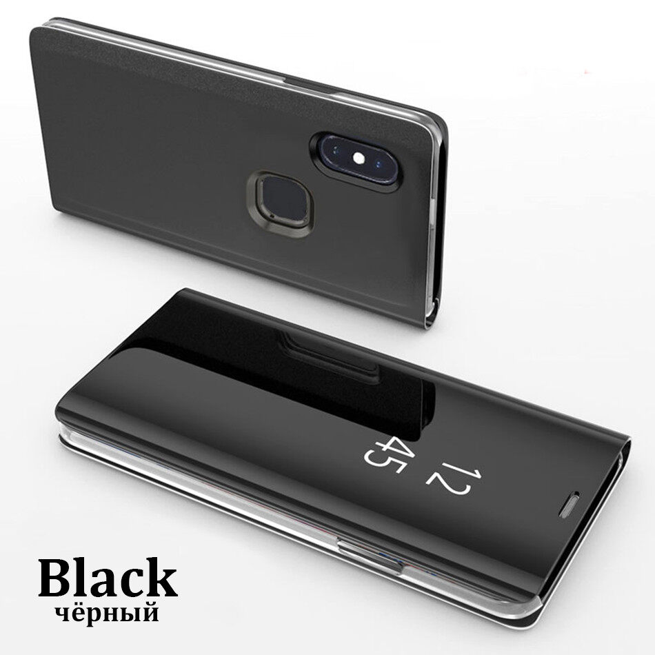 Cho Xiaomi Redmi 7 8 8A Lưu ý 7 8 Pro Vỏ điện thoại, trong suốt thông minh Bìa chân đế gập Ốp tráng gương