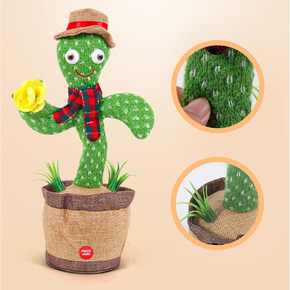 Đồ chơi bắt chước xương rồng 1 CÁI Nhảy múa với ánh sáng, Tiếng hát cây xương rồng lặp đi lặp lại Đồ chơi sang trọng để trang trí nhà cửa, trẻ em chơi