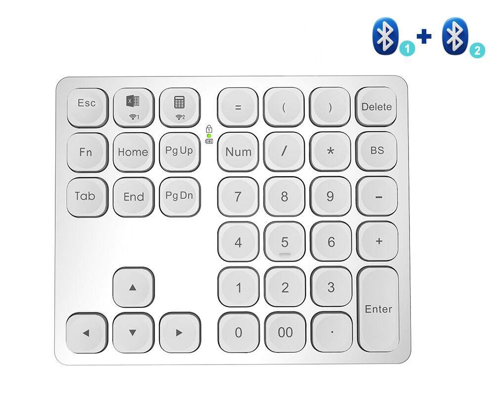 JOMAA Numeric keyboard Wireless Numeric Keypad Rechargeable 35Keys Numpad for Accounting Laptop Notebook Tablets PC Digital Keyboard