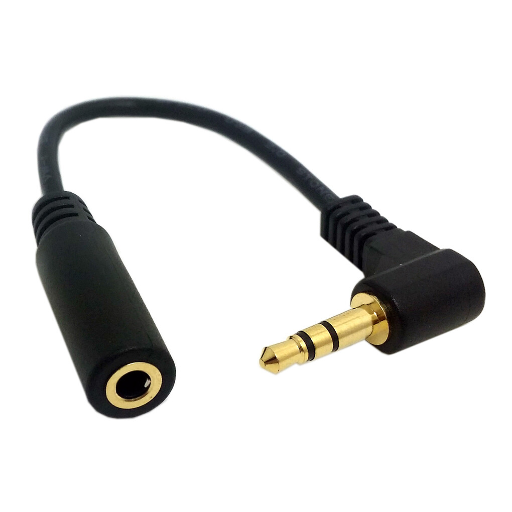 Cable Length: 0.2m Computer Cables 1pcs 3.5mm Aux Right Angle 90 Degree Male to Female 4 Poles Audio Extension Cable Cord Gilded 15cm Black