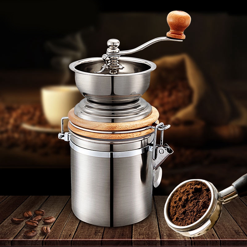 Container Manual Coffee Bean Grinder Mills Machine Hand Conical Burr ...