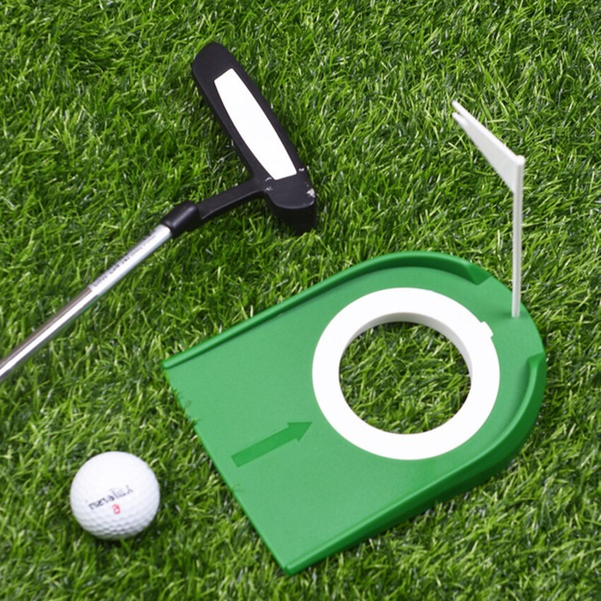 Indoor Outdoor Plastic Golf Putting Cup Practice Aids With Adjustable Hole White Flag Green Practice Aid Home Yard Outdoor Training