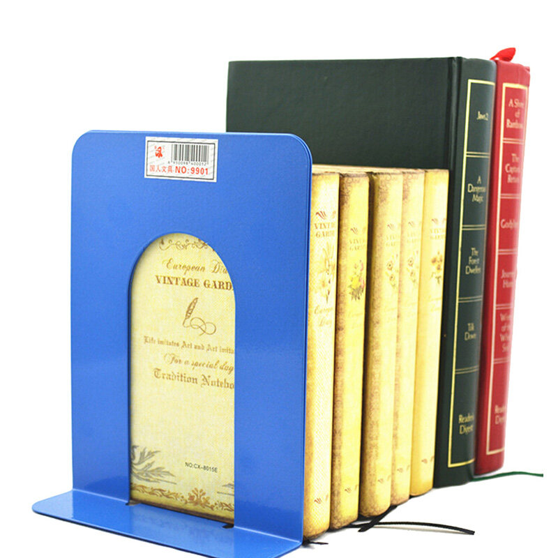 2X6.7" L-Shaped Bookend Anti-skid Solid Metal Shelf Book Case Holder Home TB 