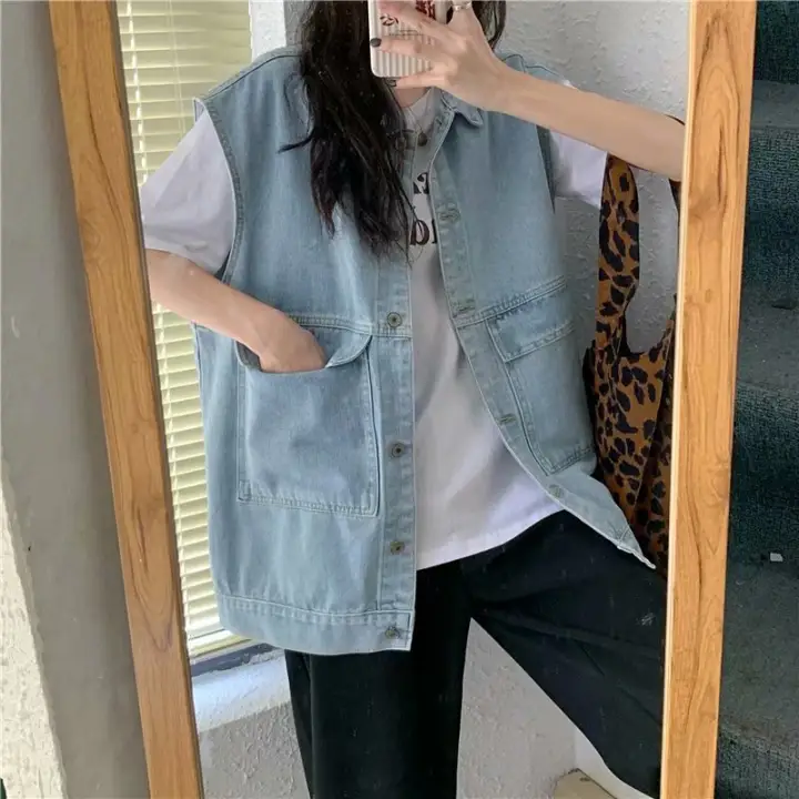 long denim vest womens
