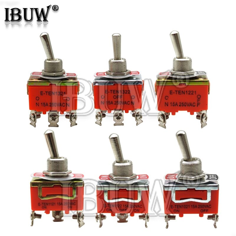 1pcs e-ten1322 e-ten1321 e-ten1221 e-ten1122 e-ten1121 e-ten1021 15a/250v switch miniature toggle switches 1322 1321 1221