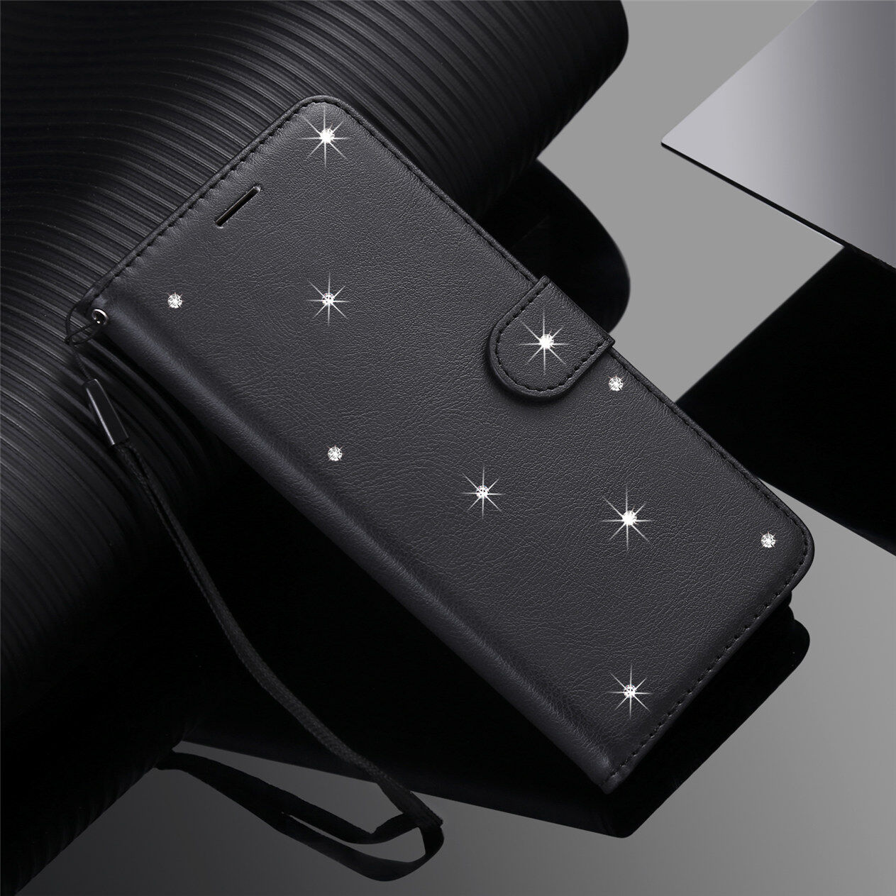 Fayangries Ốp điện thoại cho Samsung Galaxy M51 (6.7 "), bằng da nhựa PU nắp gập màu trơn vỏ Bling cổ điển đứng bọc Ví