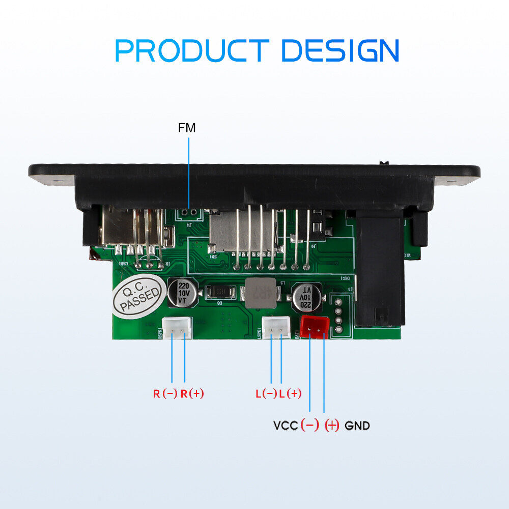 (Bộ Khuếch Đại 2X25W) Bảng Giải Mã MP3 WMA 6V 12V Bluetooth 5.0 Với Mic Rảnh Tay Chức Năng Ghi Âm Mô-đun Âm Thanh USB Đài Phát Thanh TF Máy Nghe Nhạc MP3 Trên Xe Hơi
