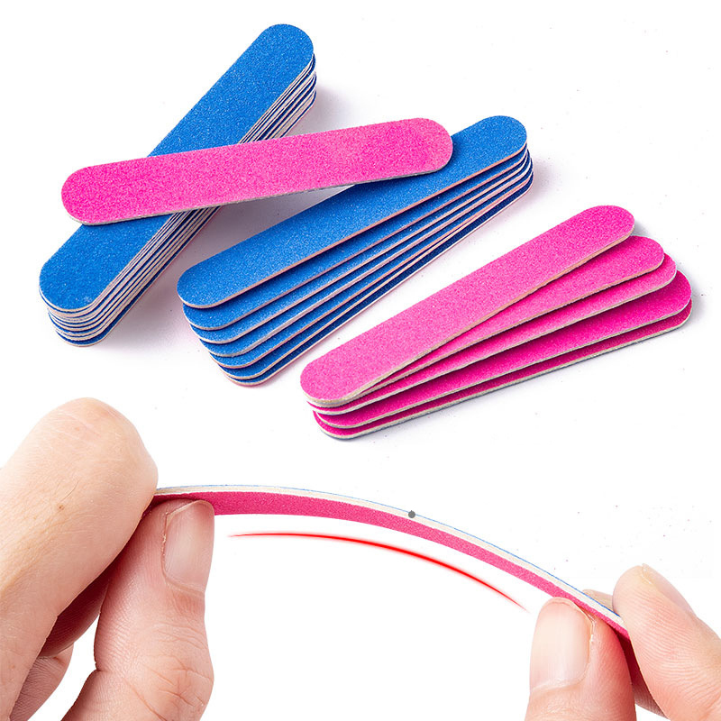5pcs Mini Double Sided Nail File Manicure Pedicure Equipment Accessories Disposable Nail Buffer Strips
