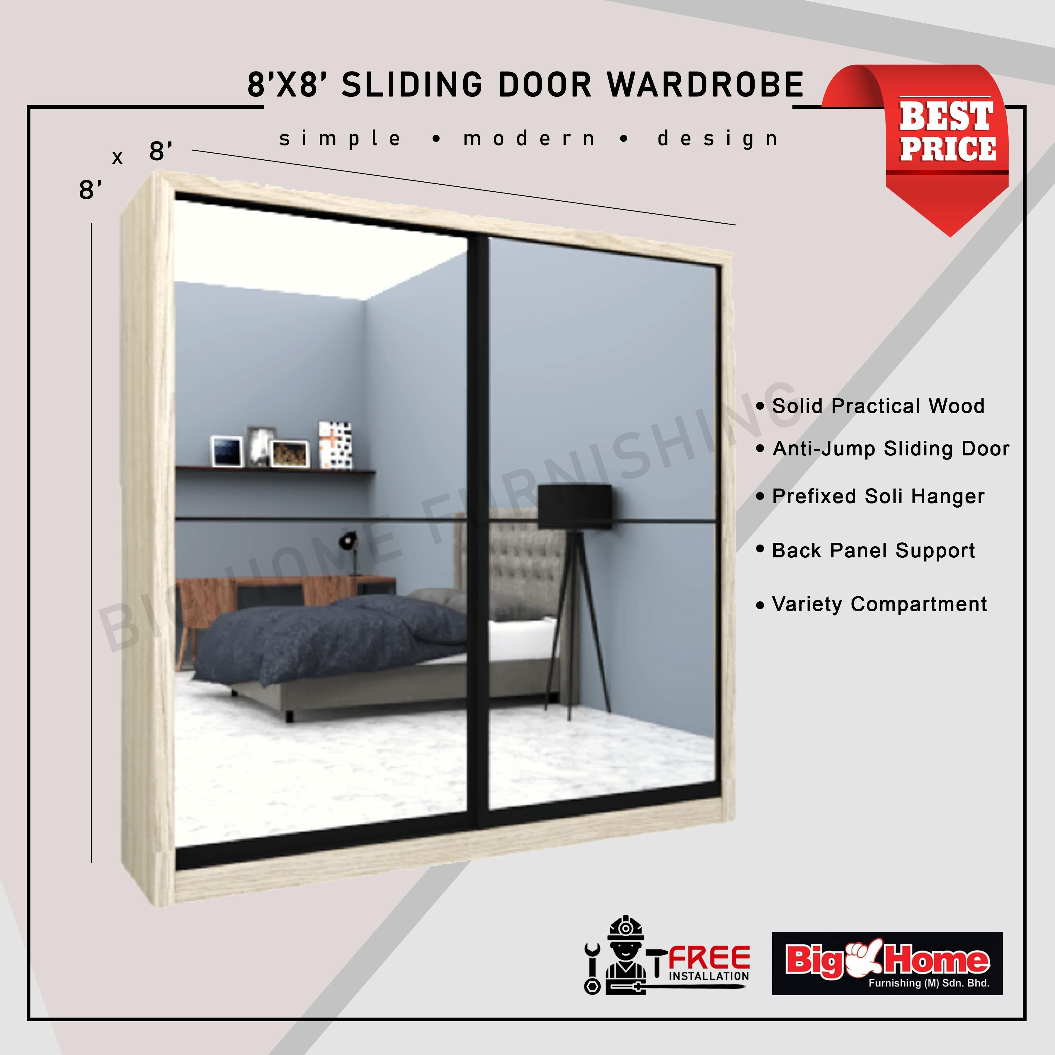 12.12 FREE MIRROR WADROBE DOOR[Ready stock][Direct Factory]Big Home ...