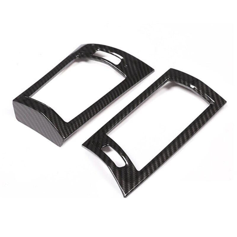 }{： ——“ carbon texture dashboard air outlet frame cover trim for bmw x3 f25 x4 f26 2011 - 2017 air conditioner vent decoration strips