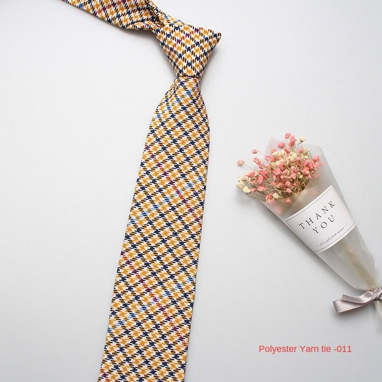 7CM Leisure at Work Fashion Plaid Floral Cashew Polyester Printed Tie