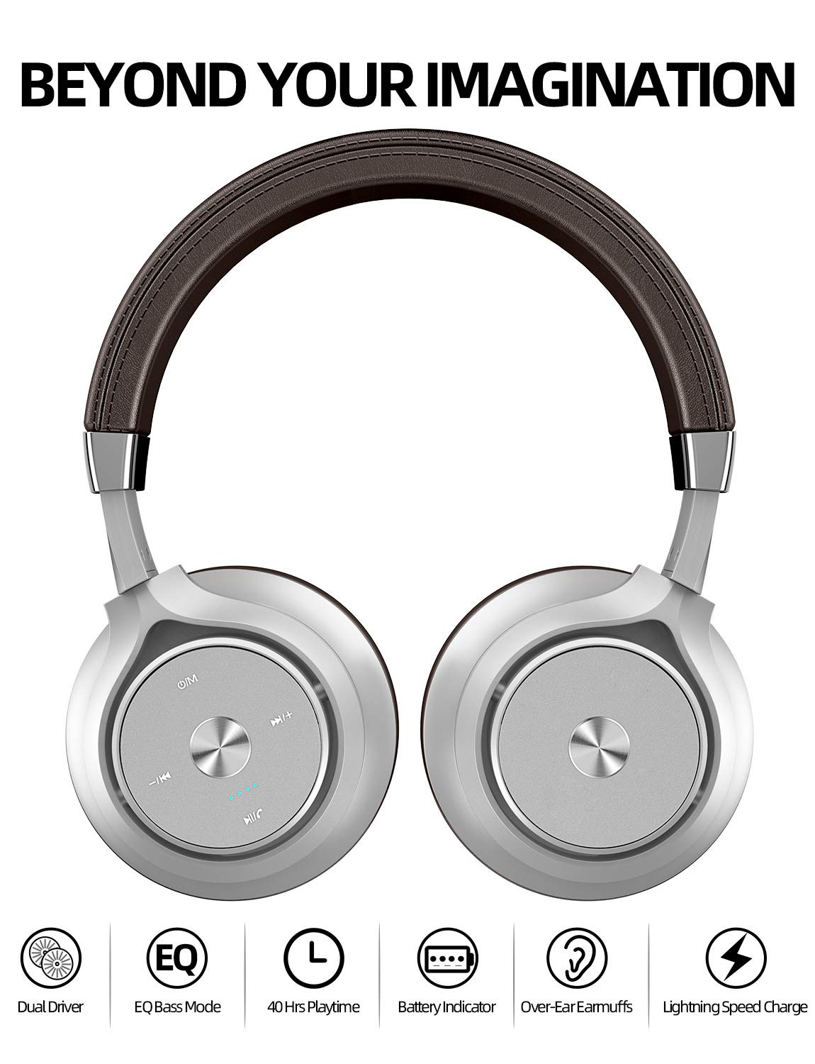 Picun P28S P28X EQ Bass Headphone Wireless Dual Driver 40 Hrs Bluetooth  Headphones, Over Ear Hifi Stereo 4 Dynamic Driver Headset, Soft Protein  Earpads with Mic for Travel Cellphone PC | Lazada PH