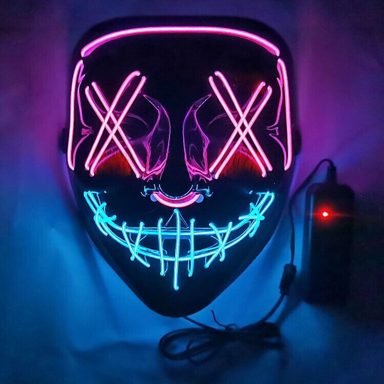 Cosplay the Up Wire Purge Mask Costume Halloween Mask Light Scary Led ...