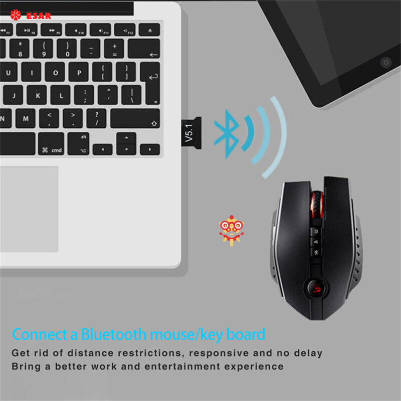 V5.1 Wireless Usb Bluetooth-compatible 5.1 Adapter Aux Transmitter Music Receiver Adapter For Pc Laptop