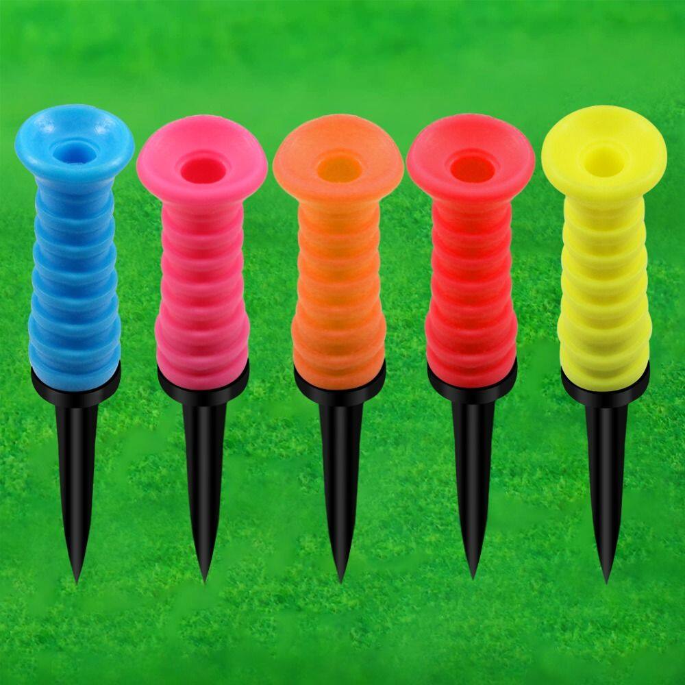 RUO R 83mm 5 colors Stability Tees Golf Ball Support Golfer Training Tool Colored Golf Training Aid Rubber Golf Tees Stability Tee Holder Golf Cross Nails Golf Tees