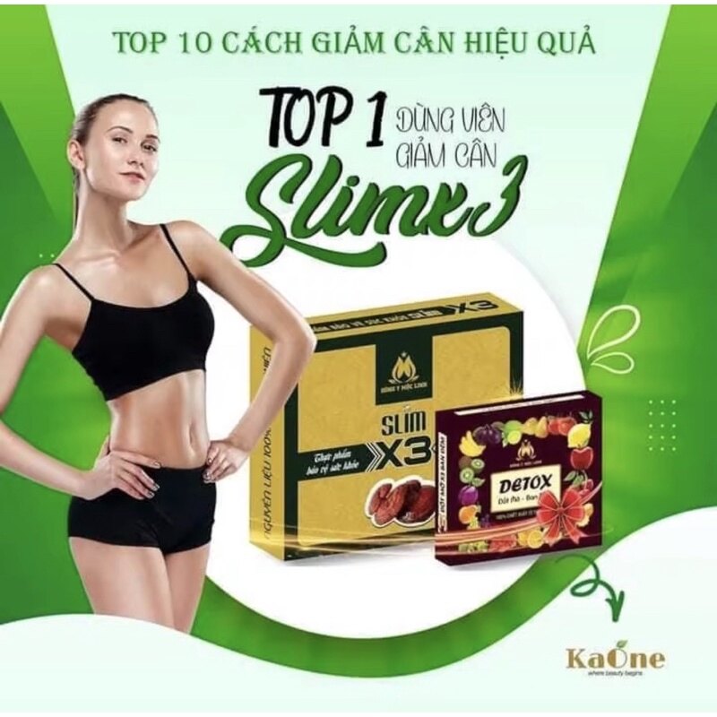 Giảm cân slim x3 đông y mộc linh chính hãng tặng 15v detox giảm cân giảm mỡ bụng sau sinh