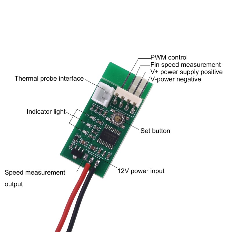 Bộ Điều Khiển Tốc Độ Điều Khiển Nhiệt Độ 4 Dây PWM 12V Quạt Máy Tính Cho PC, Giảm Tiếng Ồn