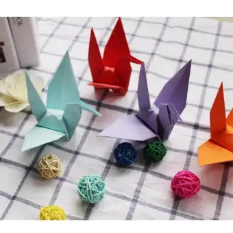 50pcs Diy Handmade Crane Pearly Origami Paper Crane For Wedding