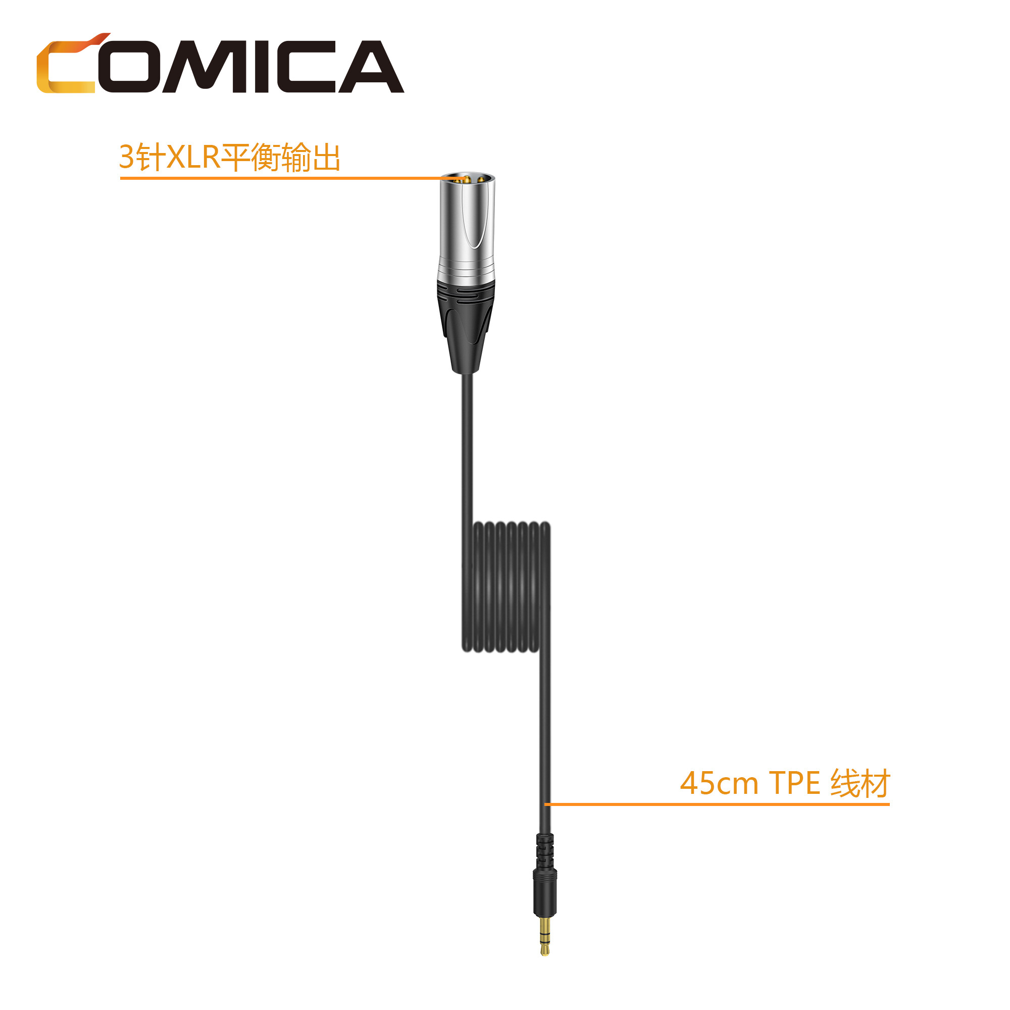 Comica CVM-D-XLR 3.5mm để XLR Cáp đầu ra