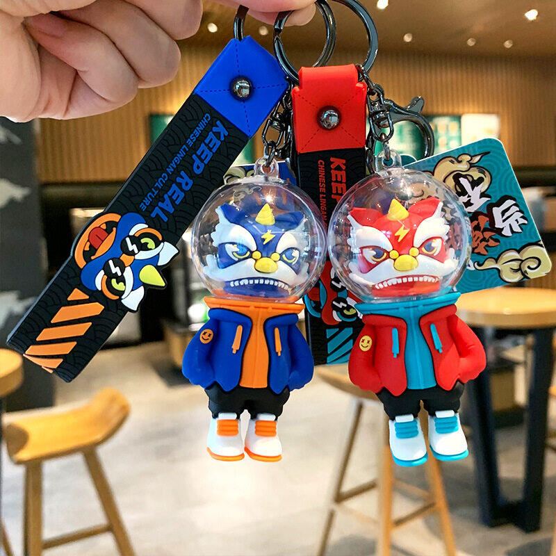 Couple keychain cartoon lightning bear pendant