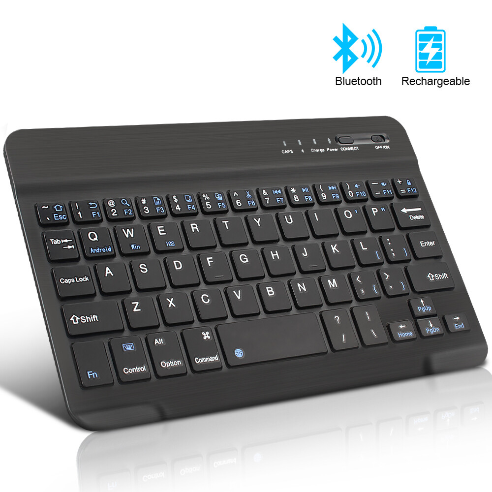 Mini Bluetooth Keyboard Rechargeable Keyboard With USB Receiver for Laptop Desktop PC Notebook
