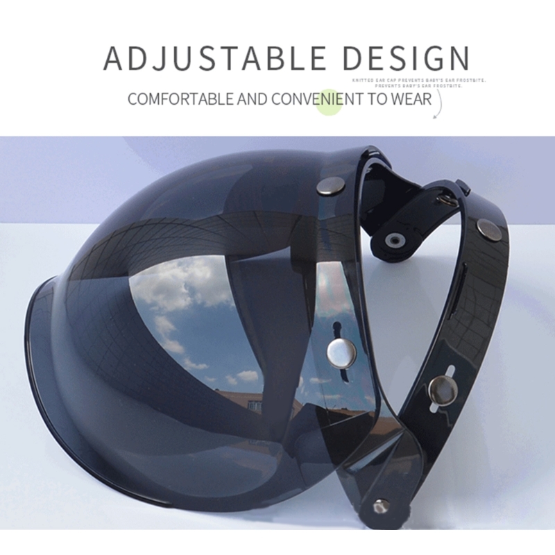 Randy Motorcycle Accessories Motorcycles Helmet Visor Lens Windshield Replacement for 3-snap Vintage Helmet Bubble Visor Lens