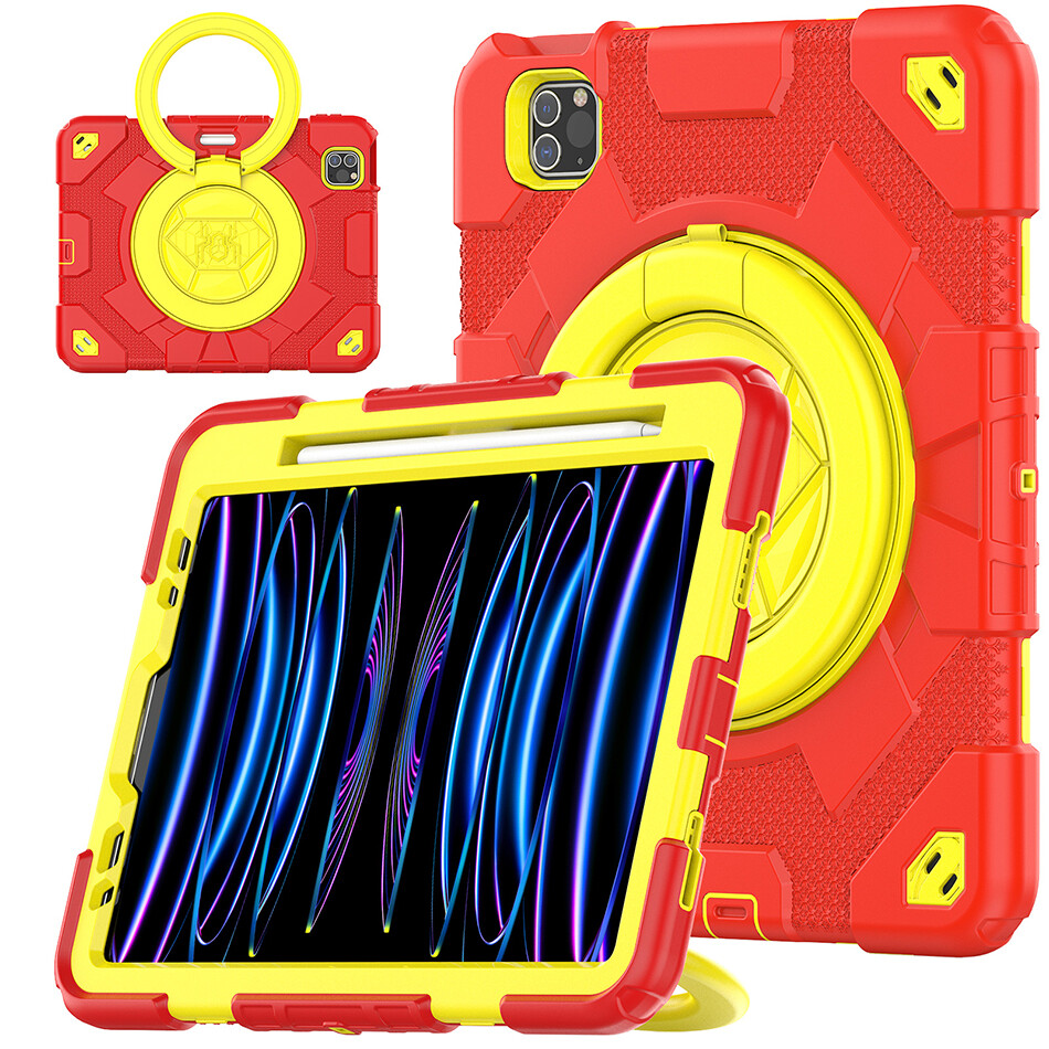 IFarcase Heavy Duty Three Layer Protective Silicone Case for iPad Pro 11 Shockproof Cover with Handle Kickstand Pencil Slot for iPad Air 4 Air 5 Kids Case