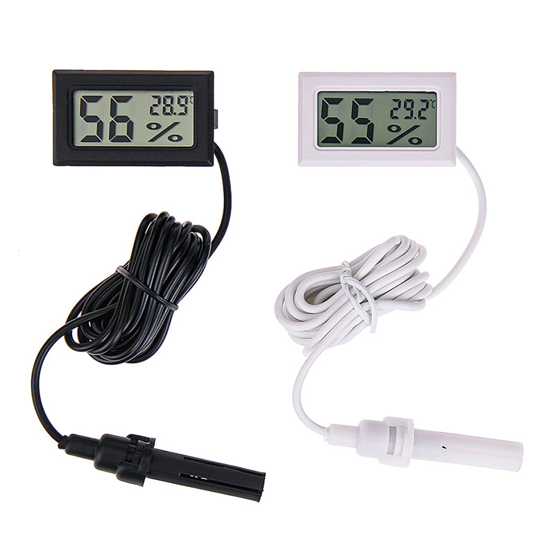Mini thuận tiện Nhiệt kế LCD kỹ thuật số cảm biến ẩm kế đồng hồ đo áp suất tủ lạnh Aquarium Màn hình hiển thị độ ẩm Detector