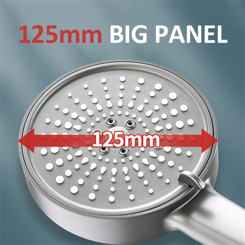 5 Modes Large Panel Shower Head Adjustable High Pressure Water Saving Shower Head Water Massage Shower Head for Bathroom Accessories