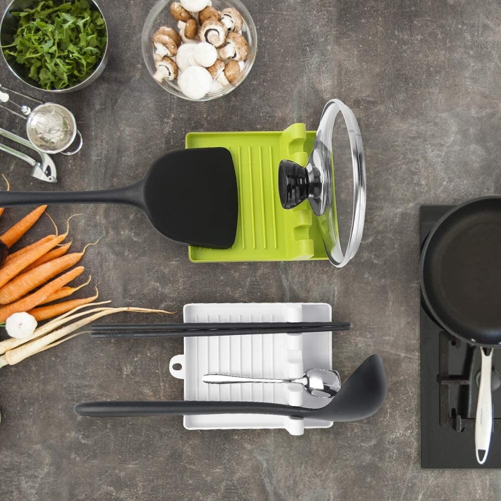 Kitchen Spoon Holder Pot Lid Rack Fork Spatula Storage Rack Cooking Dish Spoon Stand Kitchen Storage Shelf Organizer Accessories  ELEGANT