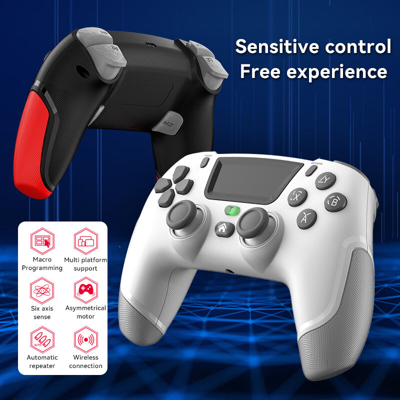 Bluetooth-compatible Game Controllers Gamepads Dual Motor Vibration Gamepad Controller 360 Degree Game Controller Joystick Anti Slip for PS4 NS Switch