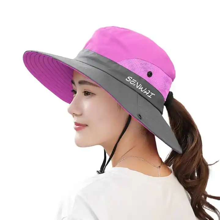 purple beach hat