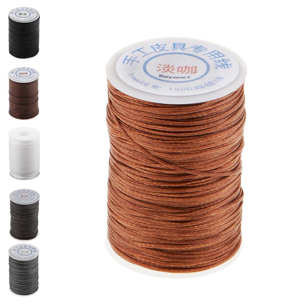 Blesiya 1 Cuộn Chỉ Sáp May Vá Chắc Chắn Polyester Dài 60M Phụ Kiện Thủ Công Bằng Da Đường Kính 1Mm