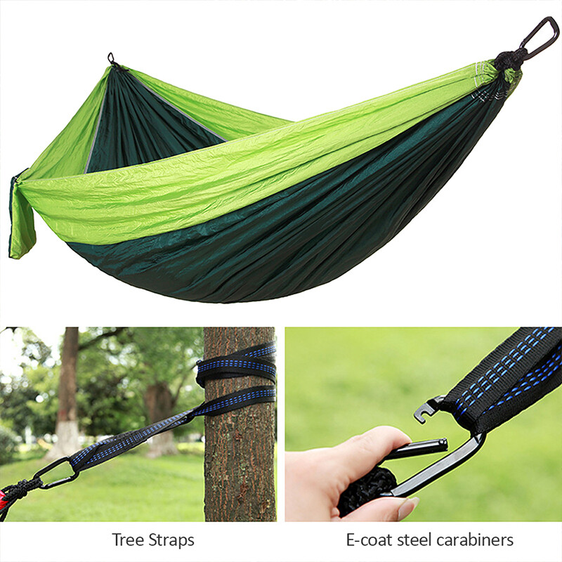 Yoomee Võng Cắm Trại Đôi Cỡ Lớn Võng Dây Đeo Cây Di Động Võng Du Lịch Bằng Nylon 210T Võng Dù Nhẹ