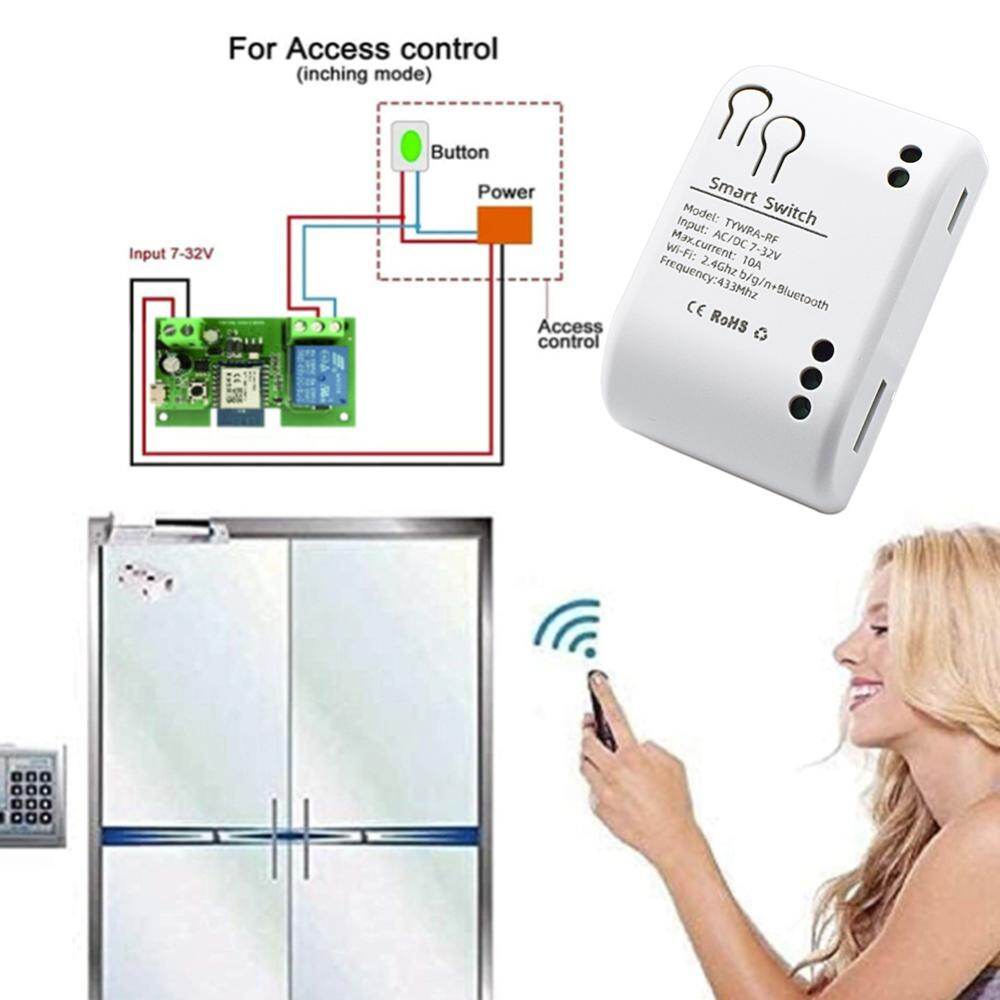 Tuya Công Tắc Wifi một cách tự khóa ứng dụng mô-đun rơle điều khiển từ xa 2200W/10A Phụ kiện cho Alexa Google nhà