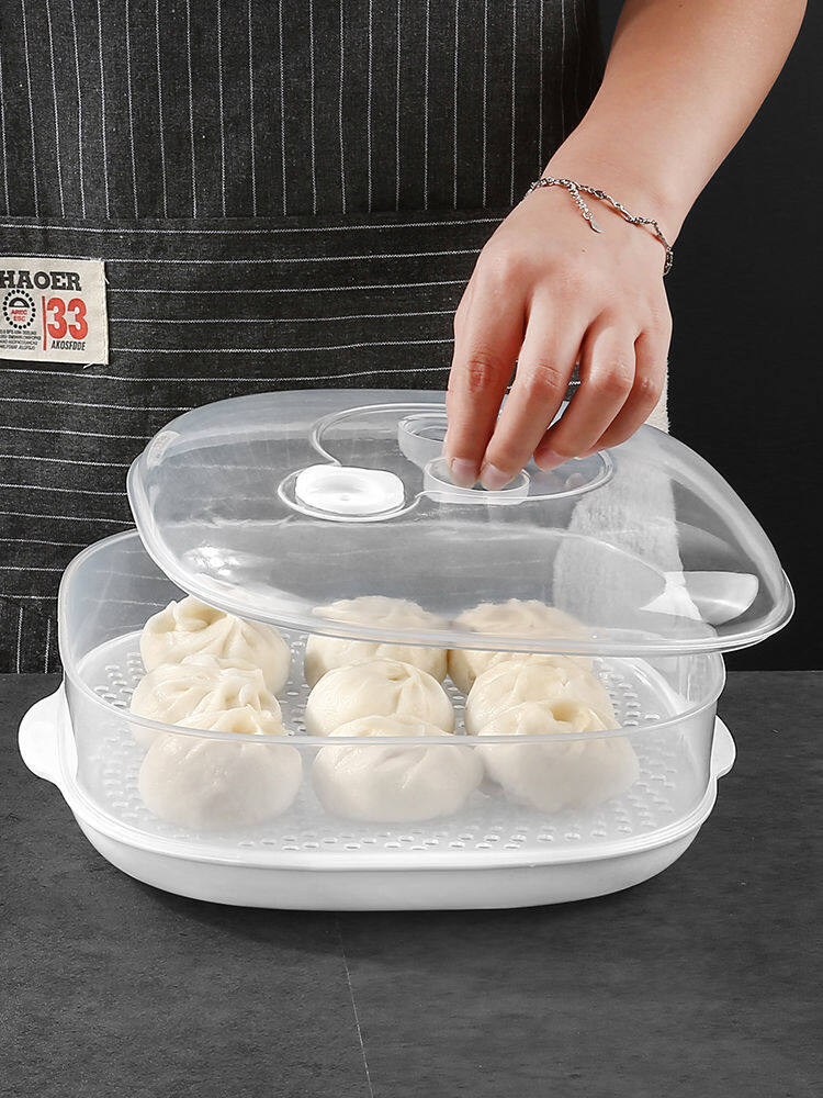 hấp bánh bao, xửng hấp, xửng hấp nhựa có nắp, xửng hấp nhiều tầng chịu nhiệt độ cao lò vi sóng bìa nhiều lớp máy xông hơi đa năng Hộp làm lạnh