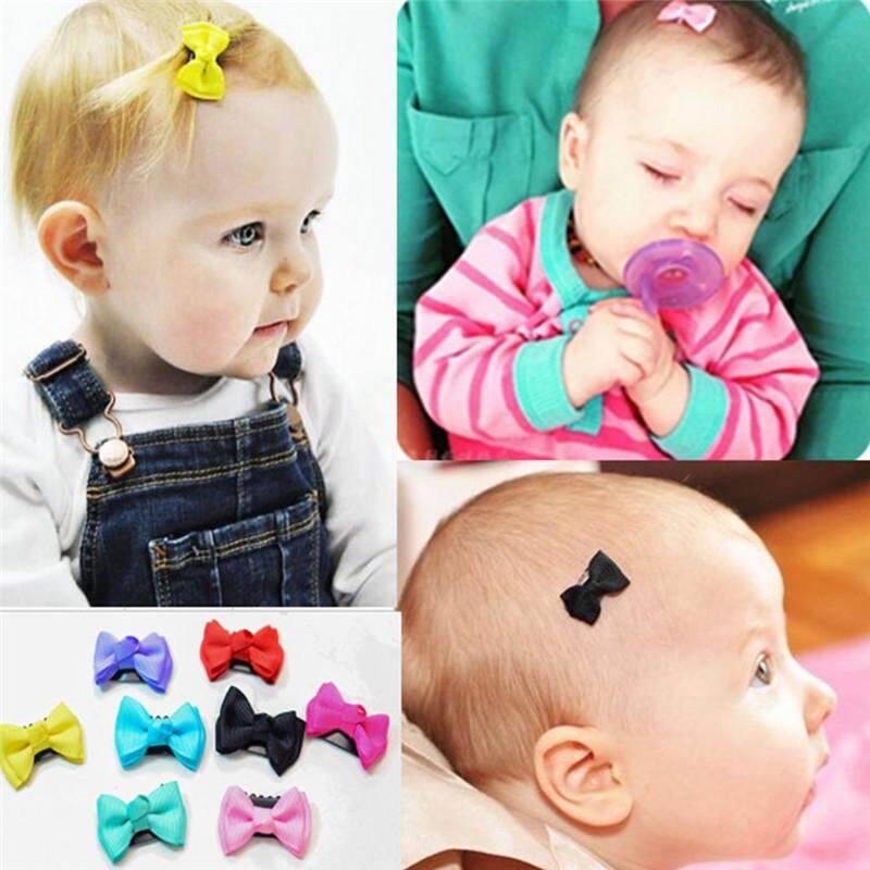 10pcs/set Baby Colorful Mini Hair Clip Solid Dot Printed Baby Bow Hair Clip Newborn Decor Hair Pin Kids Hair Accessories