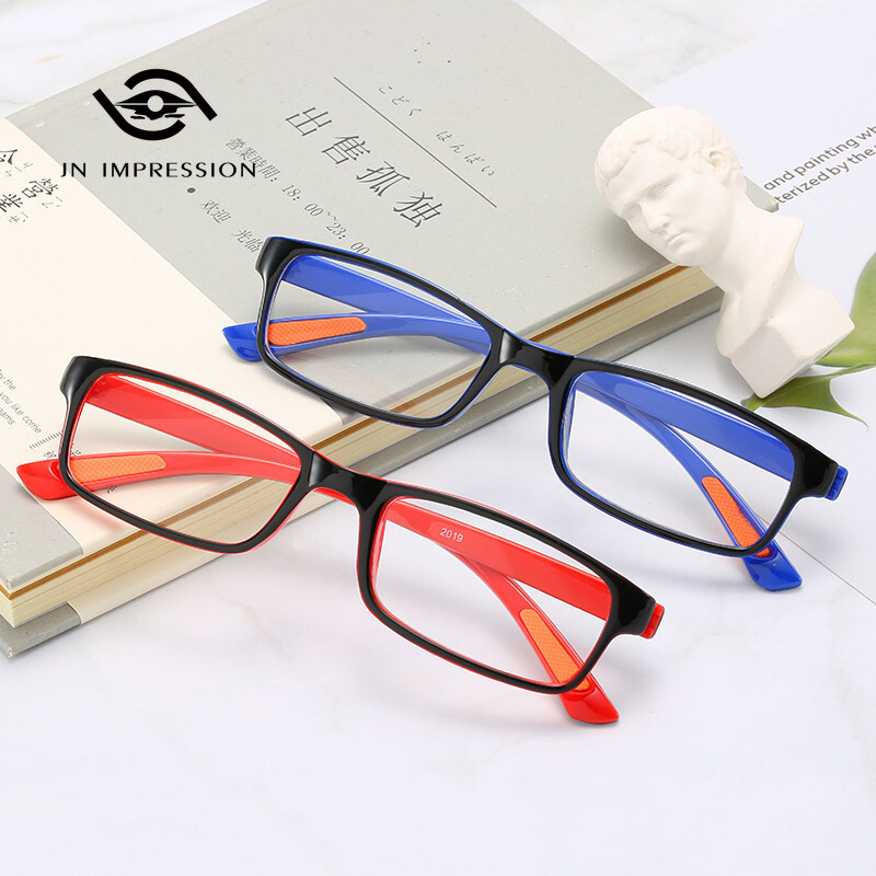 JN IMPRESSION Gọng Kính Vuông Học Sinh Ấn Tượng Gọng Kính Cận Toàn Phần Có Thể Trang Bị Kính Cận 50-600 Độ Cho Nam Và Nữ Cùng Kiểu Kính Trừ Thành Phẩm