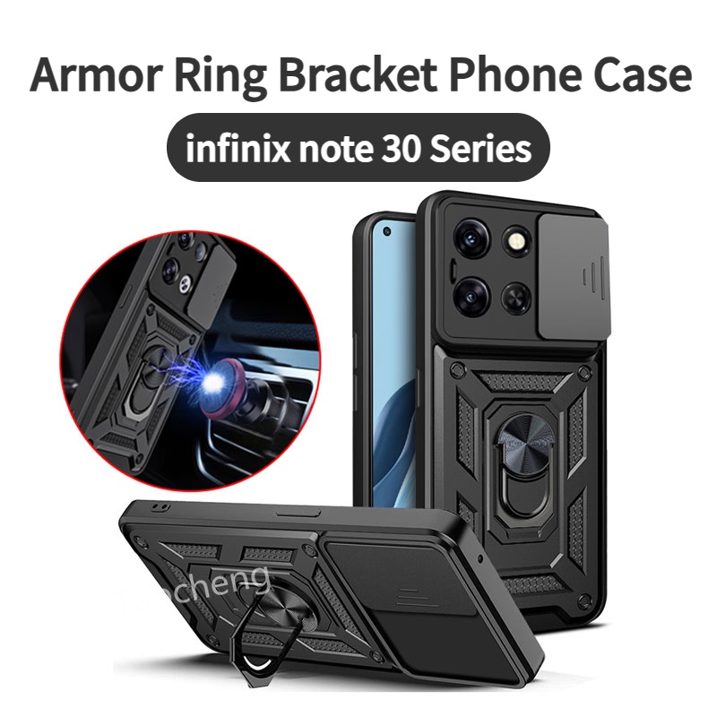 Casing For infinix note 30 Pro note30Pro VIP 4G 5G 2023 Phone Case Armor Ring Bracket Casing Shockproof Push Pull Camera Protection Back Cover