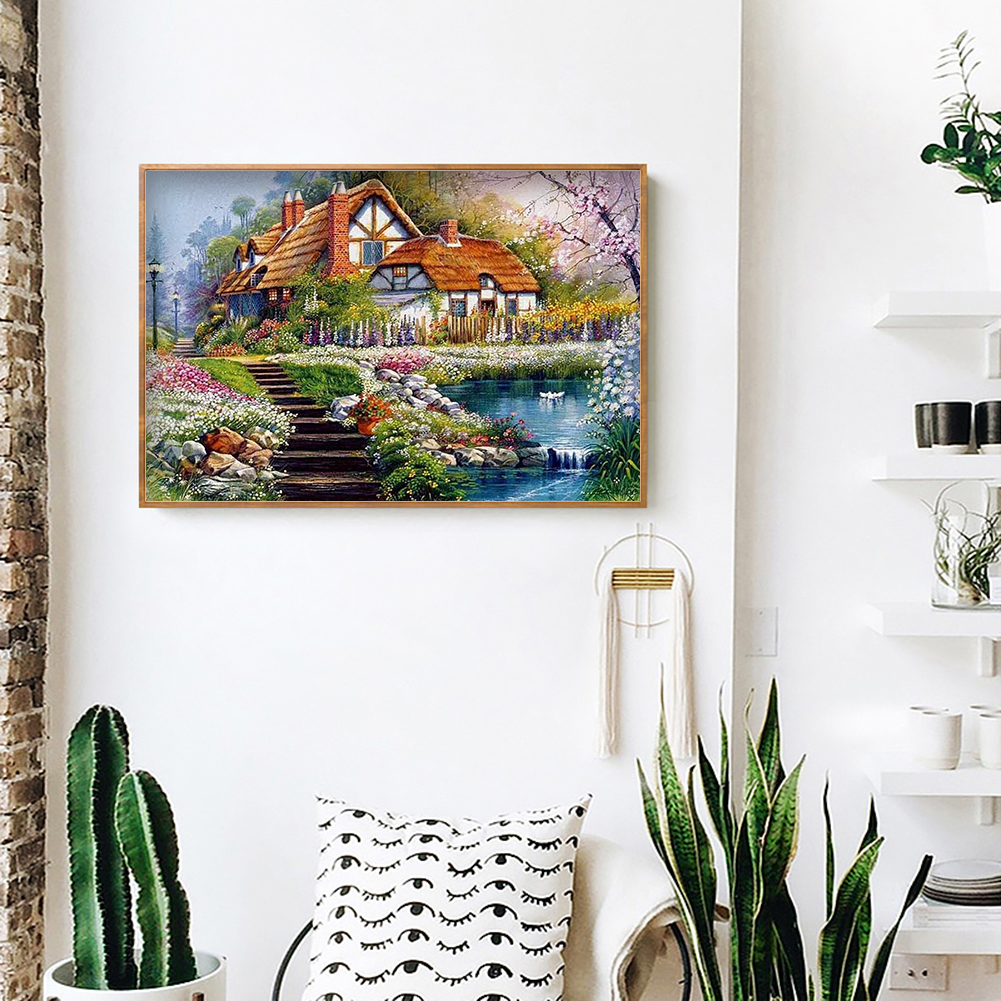 Cross Stitch Kits 11CT Stamped DIY Cabin Full Embroider Needlework