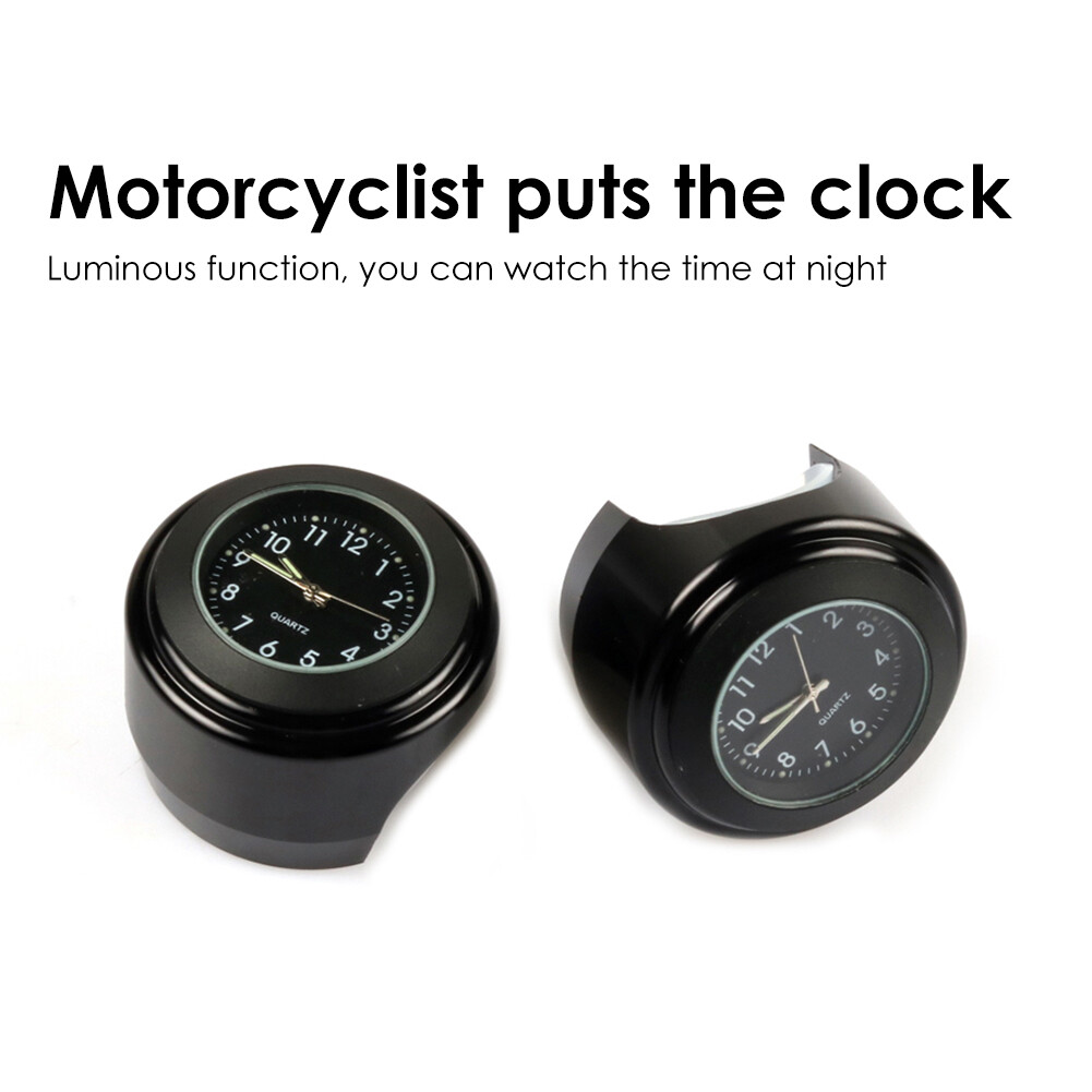 Motorcycle Clock Waterproof Durable Practical 22-25mm Dia Handlebar Watch Luminous Quartz Clock