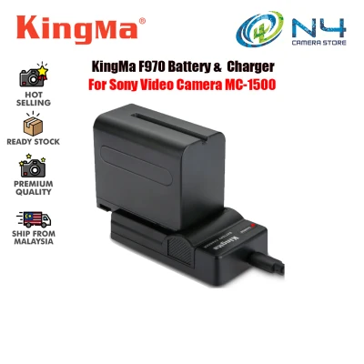 Kingma NP-F970 Battery & Charger Kit F970 Battery F970 Charger by KingMa for Sony Video Camera Studio Lighting (6600mAh)