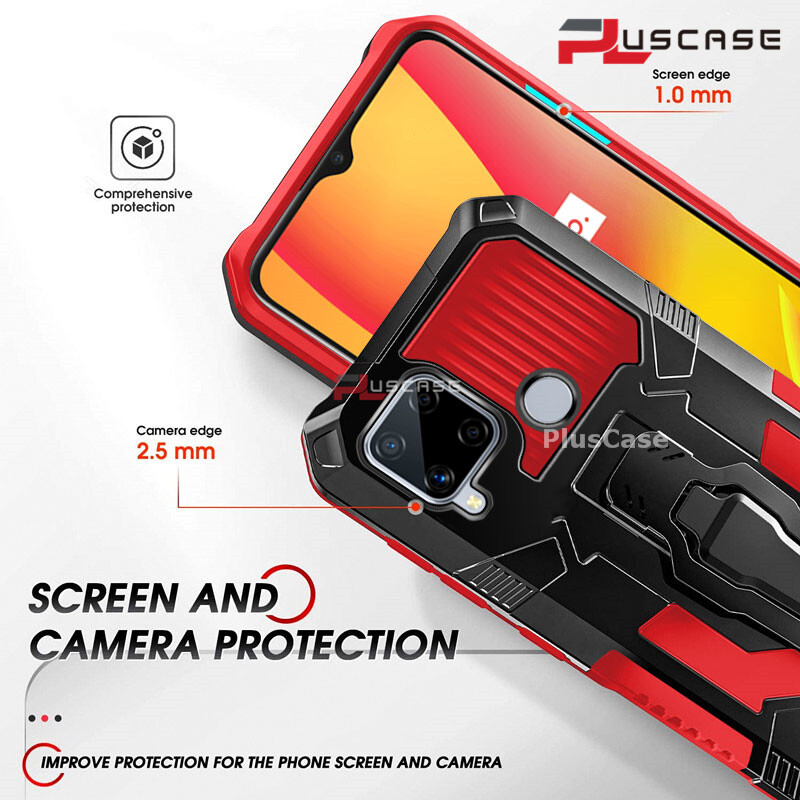 PlusCase for Realme Pro C15 C12 C11 Stand Phone Case with Belt