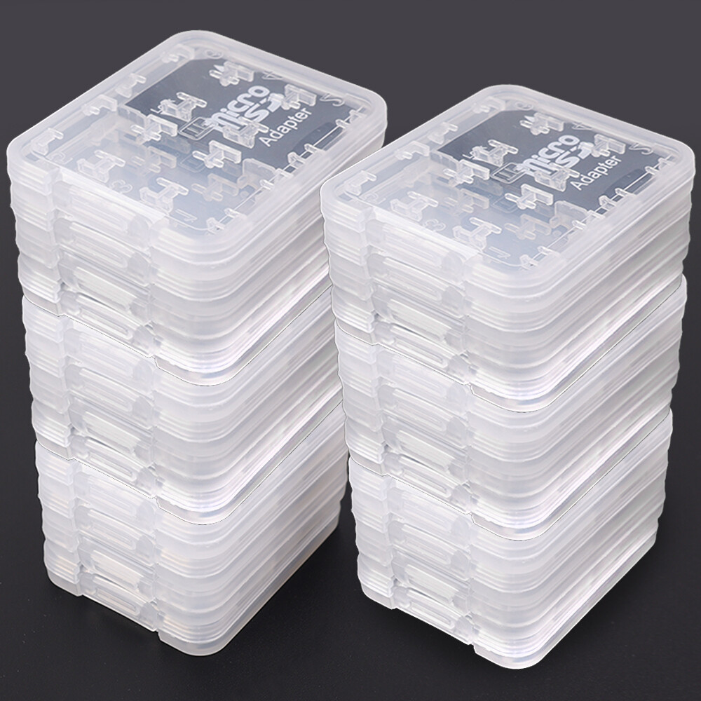 6 cái 8-in-1 đồ đựng bảo vệ nhựa trong suốt mini cho SD SDHC TF MS lưu trữ thẻ nhớ trường hợp túi hình hộp