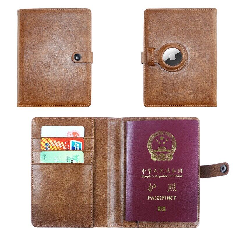 luyuping Airtag Passport Holder Genuine Leather Passports Cover Wallet ...