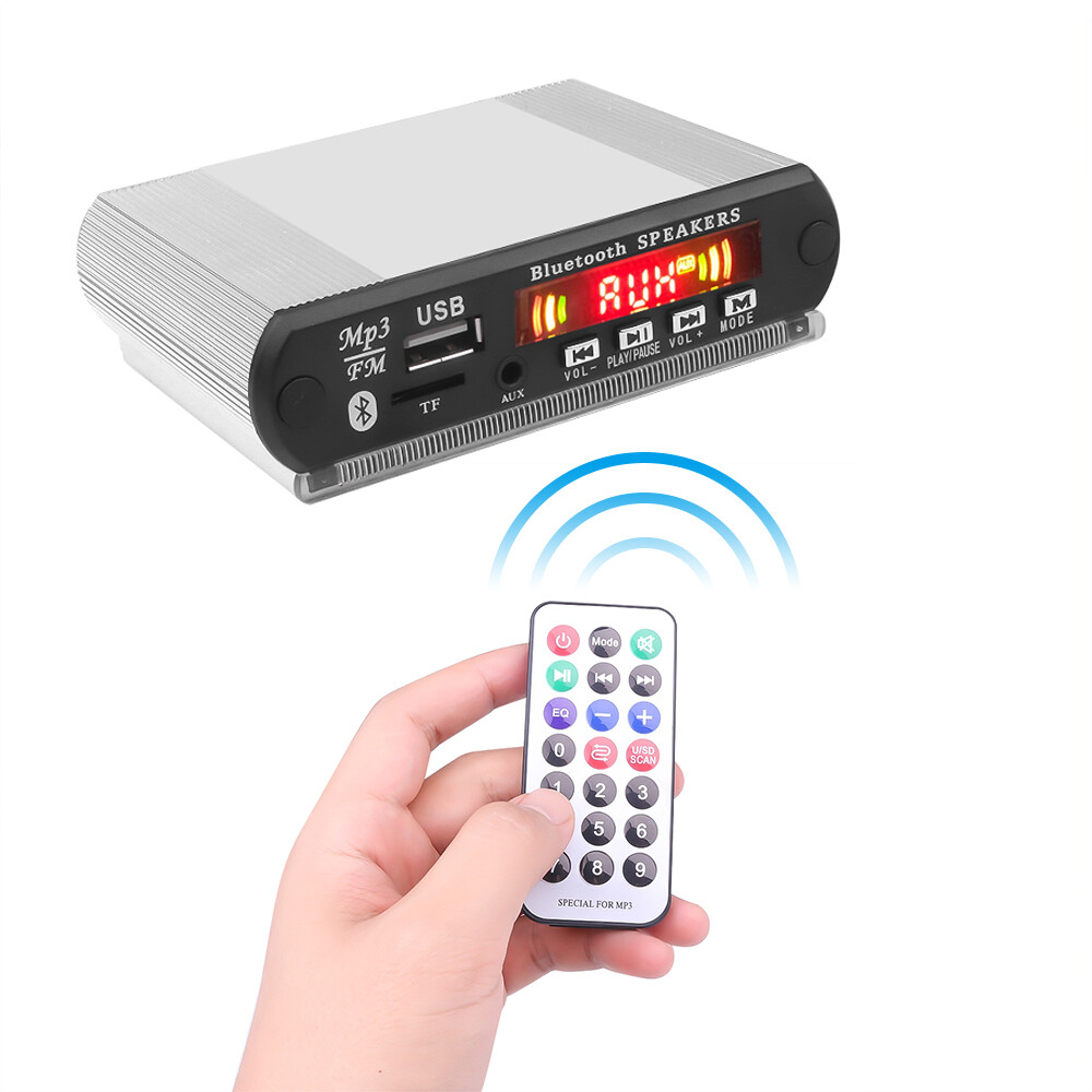 Kebidumei Wireless Bluetooth MP3 Decoder Board USB/TF FM Radio Player Audio Speakers Module with DC 5V Assembled Aluminum Shell