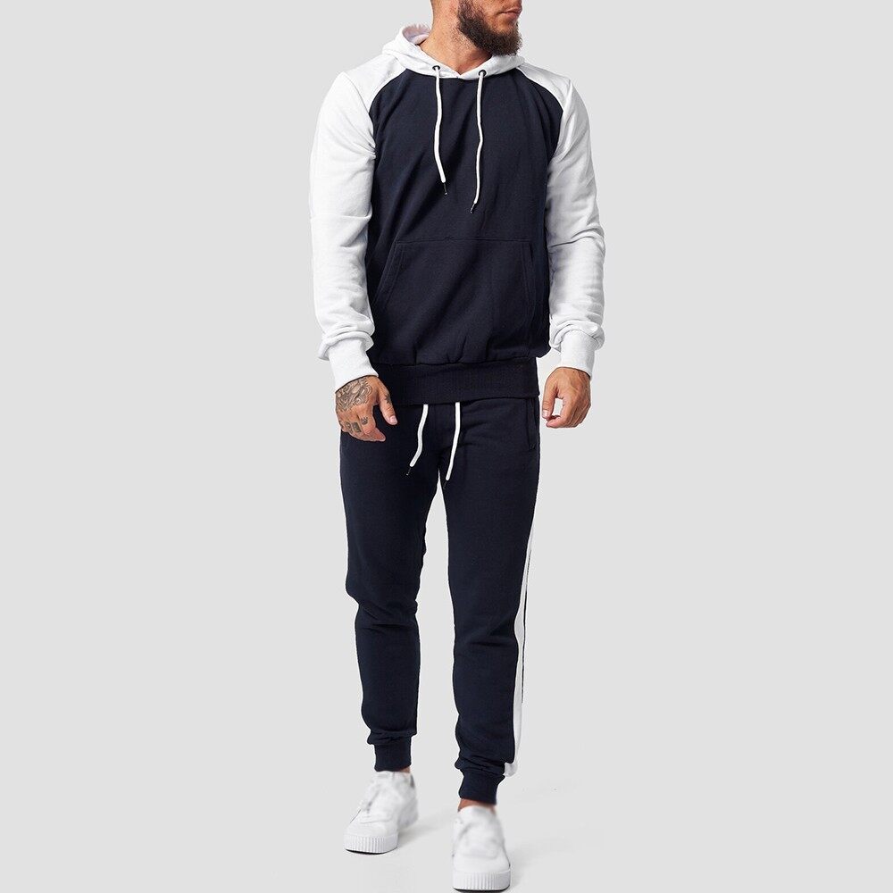 black hoodie and joggers