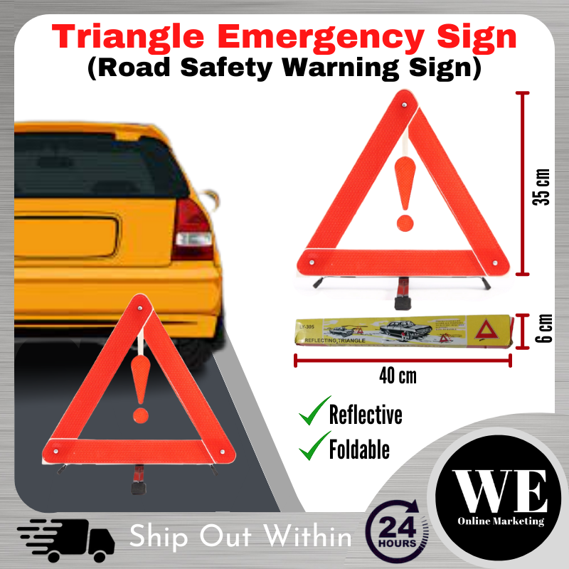 (Ready Stock) Triangle Emergency Sign Car Safety Warning Road Sign
